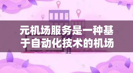 元机场服务是一种基于自动化技术的机场服务模式，通过减少资源需求和提高效率来提供更优质的服务。以下是对元机场服务的详细分析