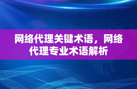 网络代理关键术语,网络代理专业术语解析 网络代理关键术语,网络代理专业术语解析